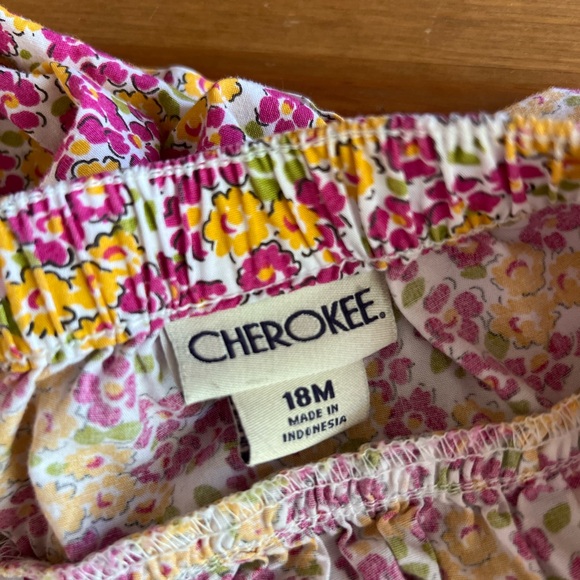 90s / Y2K Pink & Yellow Baby Floral Elastic Waist Skirt Size 18M - Picture 9 of 9